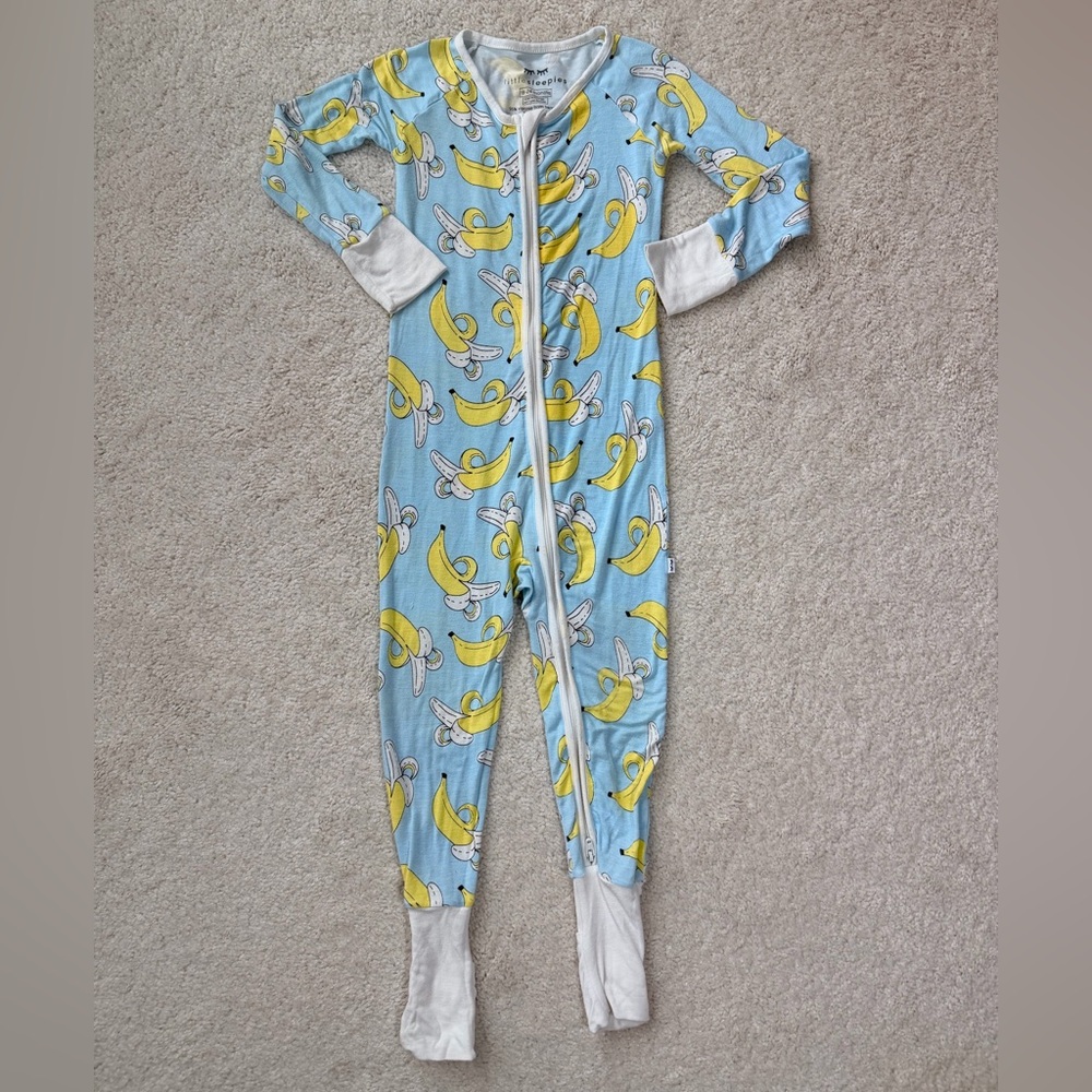 Little Sleepies Blue and Yellow Banana Print Outfit - Picture 2 of 15